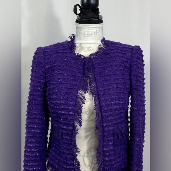 L'AGENCE Angelina Fringe Trim Blazer size 2 - Picture 6 of 14